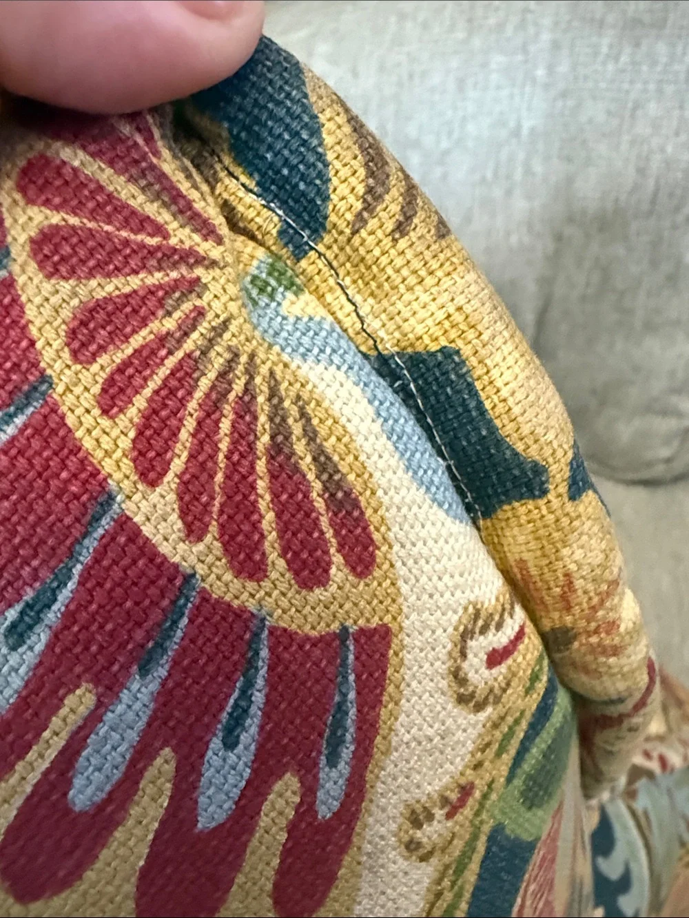 Vintage Pier 1 vibrant gardenia Paisley Accent Pillows.